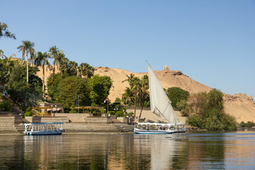 felucca on Nile River, Aswan, Egypt