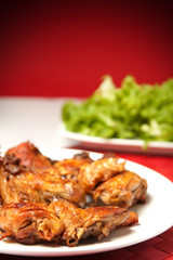 roast chicken with salad