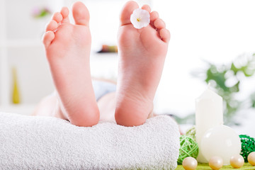 child foot,  spa treatment