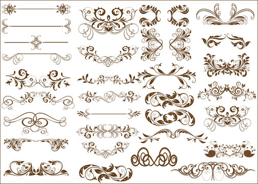 vector set: calligraphic design elements and page decoration - l