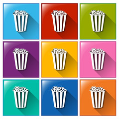 Icons with popcorns
