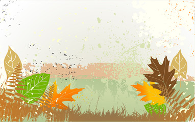 Autumn background with a space for a text