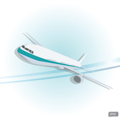 Fototapeta na wymiar Vector airplane top view. Vector illustration.