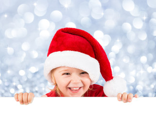 cute girl on whiteboard -  for christmas billboard