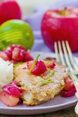 fried sea perch with apple chutney
