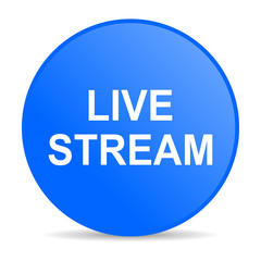live stream internet blue icon