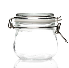 Vacuum Glass Jar on White background
