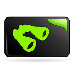 recherche, jumelles sur bouton web rectangle vert