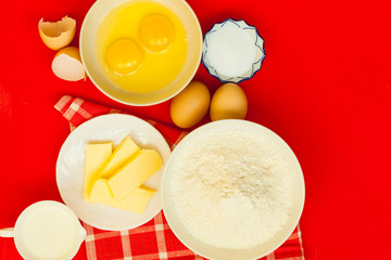 Preparation for baking, bake ingredients.