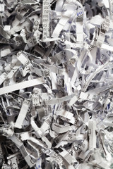 Closeup of shredded paper as abstract background