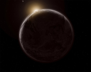 Obraz na płótnie Canvas 3D space eclipse background