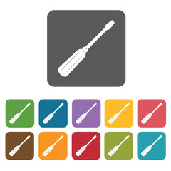 Screw driver building icon. Building and construction and home r