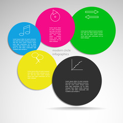 Flat infographics design template