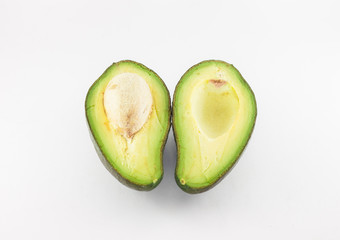 Fresh avocado fruit on white background