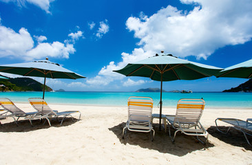 Idyllic tropical beach at Caribbean