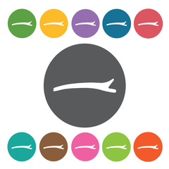 Hair clip icon. Hairdressing icon set. Round colourful 12 button