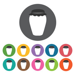 Honey jar icon. Honey relate icon set. Round colourful 12 button