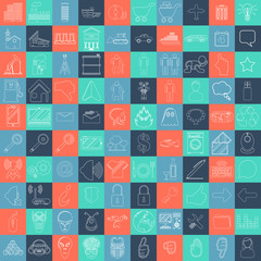 MEGA COLLECTION OF 100 DIFFERENT SIMPLE ICONS FOR YOUR WEBSITE