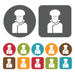 Female chef avatar icon. Set of profession people flat style ico