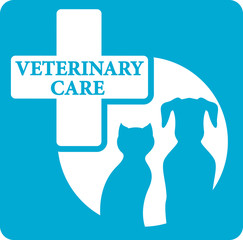 veterinary care icon with dog and cat