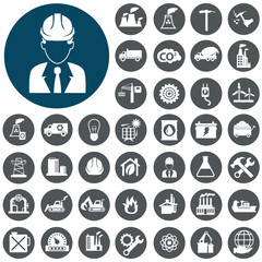 Industry icons set. Vector Illustration eps10