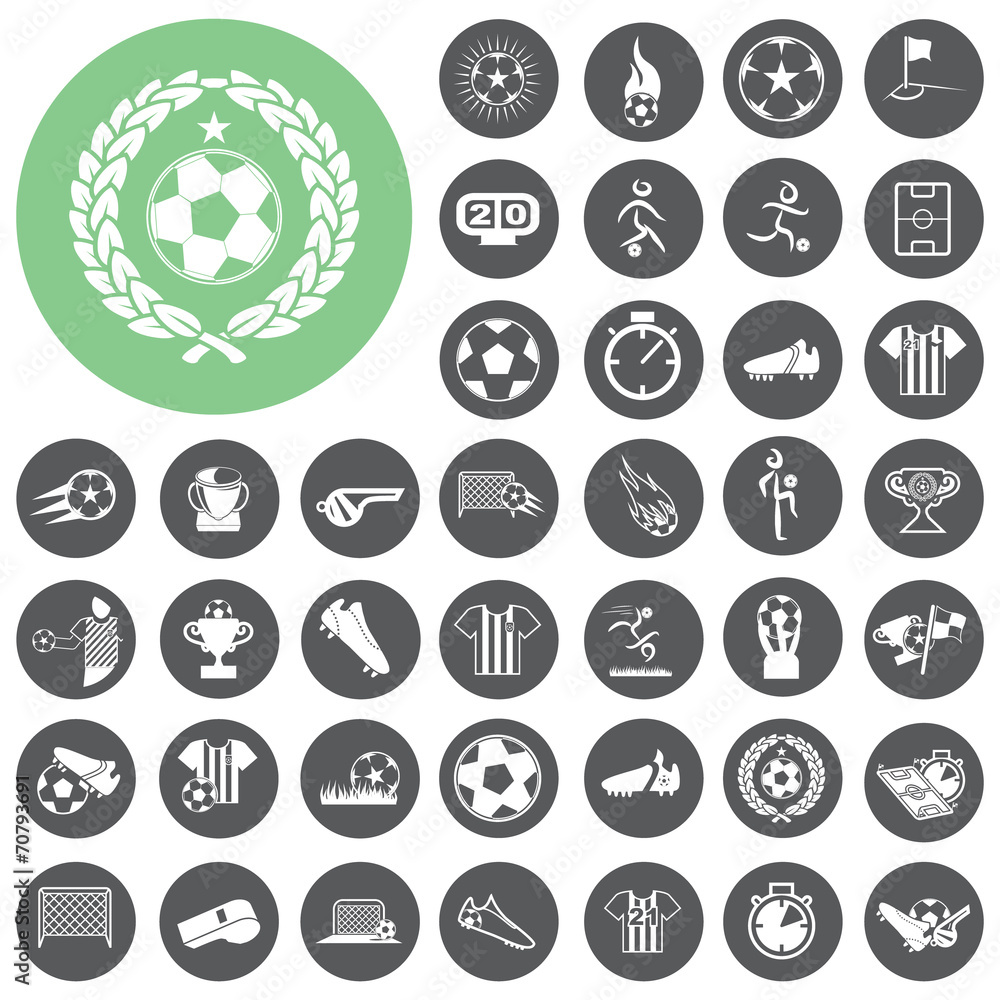 Wall mural soccer icons set. vector illustration eps10