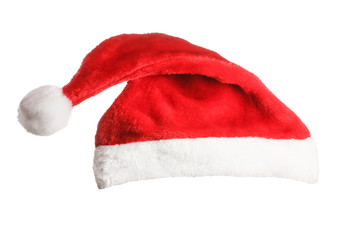 Santa hat on white background