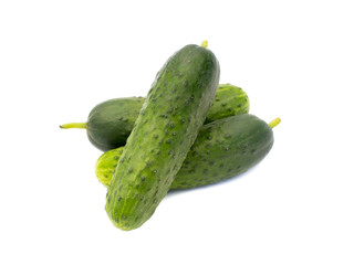 Cucumber in front of the group isolaed on white background
