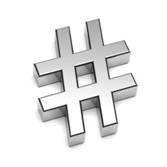 Obraz premium Hashtag Chrome Sign