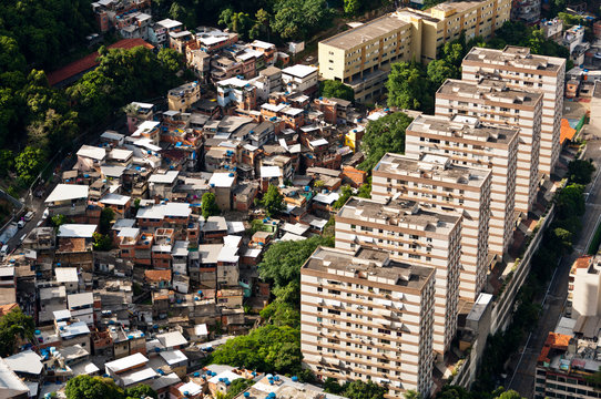 Urban Contrasts Of Rio De Janeiro Slums And Condos Stock Photo Adobe Stock