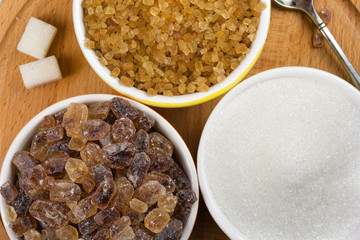 three kinds of sugar cups