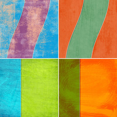 set of geometric grunge colorful backgrounds