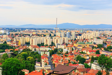 Fototapeta premium Aerial view of the Old Town, Brasov, Transylvania, Romania