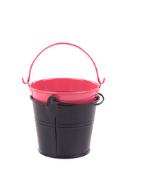 Red and black bucket.