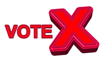 Obraz premium Vote X sign in red