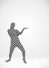 Anonymous man presenting your product