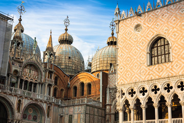 Fototapeta na wymiar The Basilica of San Marco in St. Marks square in Venice, Italy