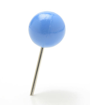 Pin con cabeza en forma de bola, azul