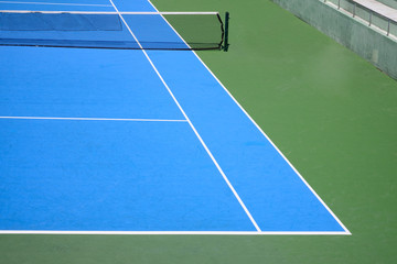 blue and green tennis court