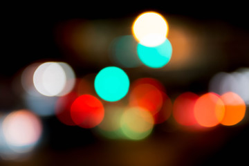 Defocused night traffic lights