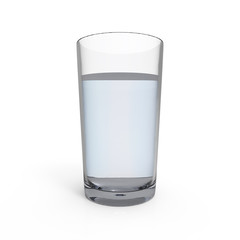 Glass of water isolated on white background.