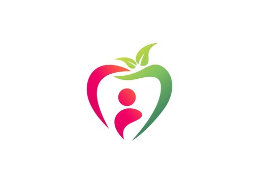 apple logo people plant leaf nature health diet fruit