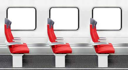 Passenger chairs in a modern train