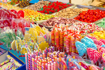 Fototapeta na wymiar Lollipops and candy