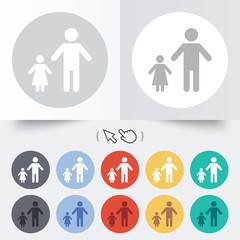 One-parent family with one child sign icon.