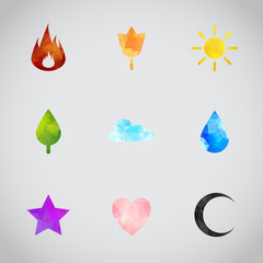 Random abstract icons set.