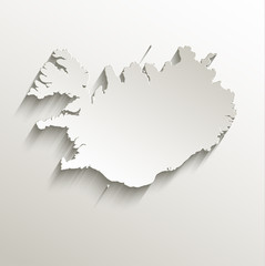 Iceland map card paper 3D natural vector
