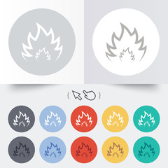 Fire flame sign icon. Heat symbol.