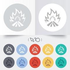 Fire flame sign icon. Heat symbol.
