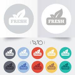 Fresh product sign icon. Leaf symbol.
